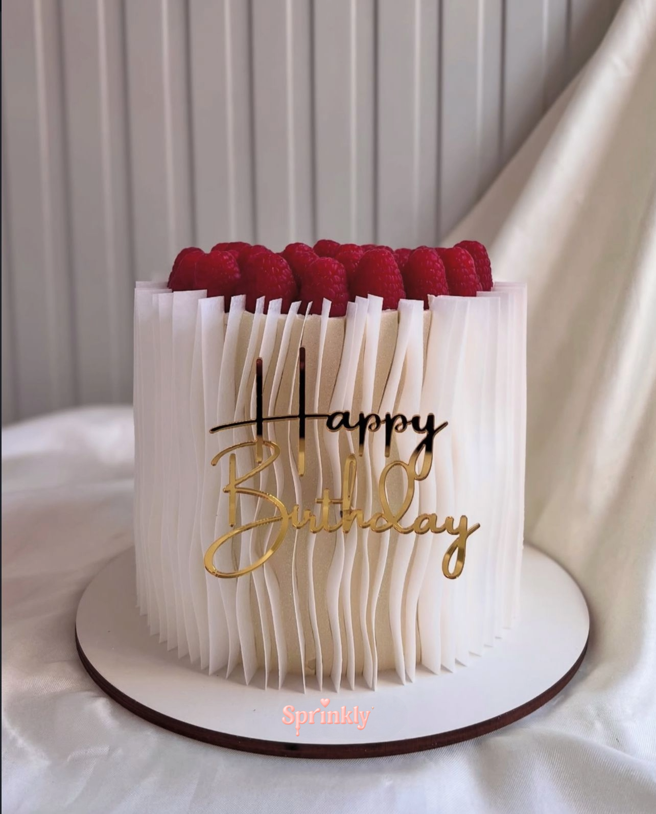 Minimalist Raspberry Birthday Cake 🤍✨🍓