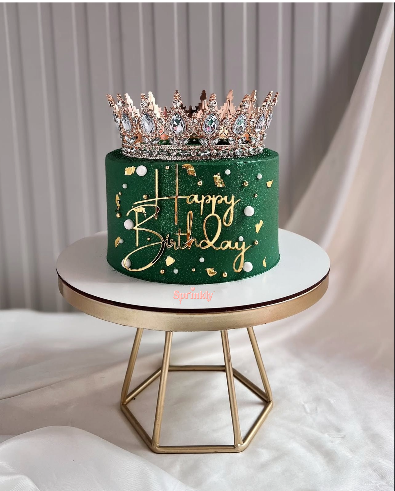 Emerald Luxury Birthday Cake 💚✨👑