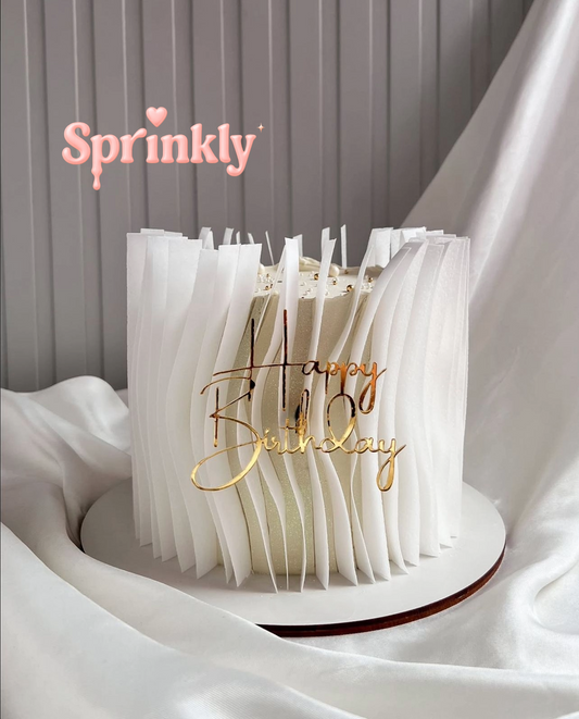 Modern Pleated Birthday Cake 🤍✨🎂