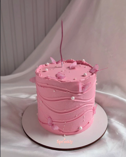 Pink Butterfly Birthday Cake 🦋🎀✨