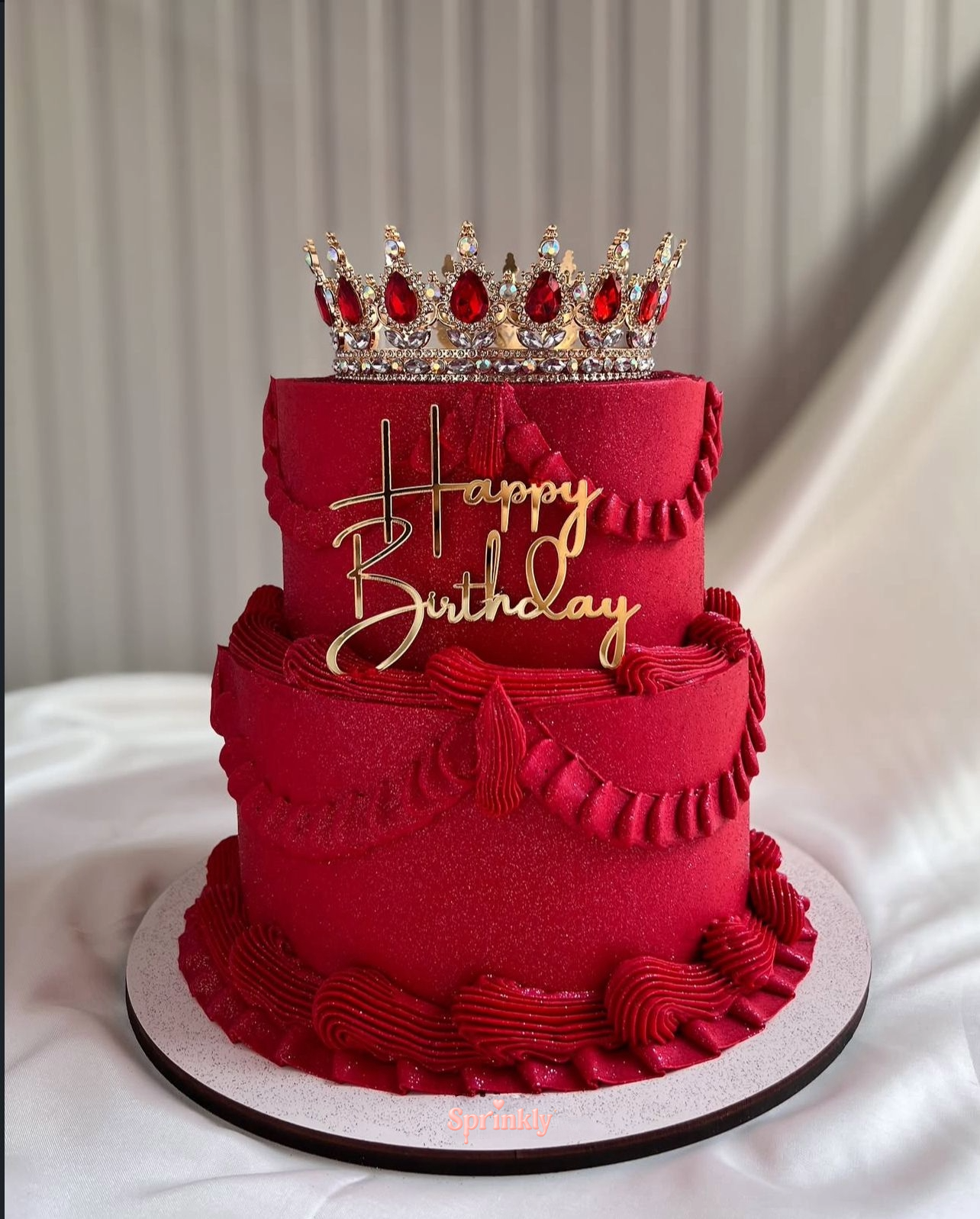 Royal Red Birthday Cake ❤️👑✨