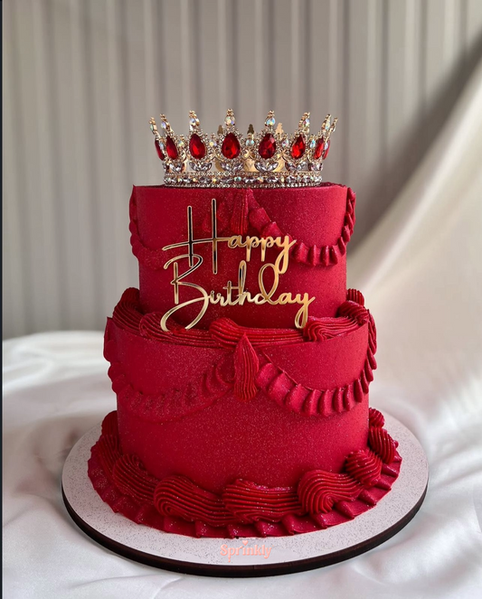 Royal Red Birthday Cake ❤️👑✨