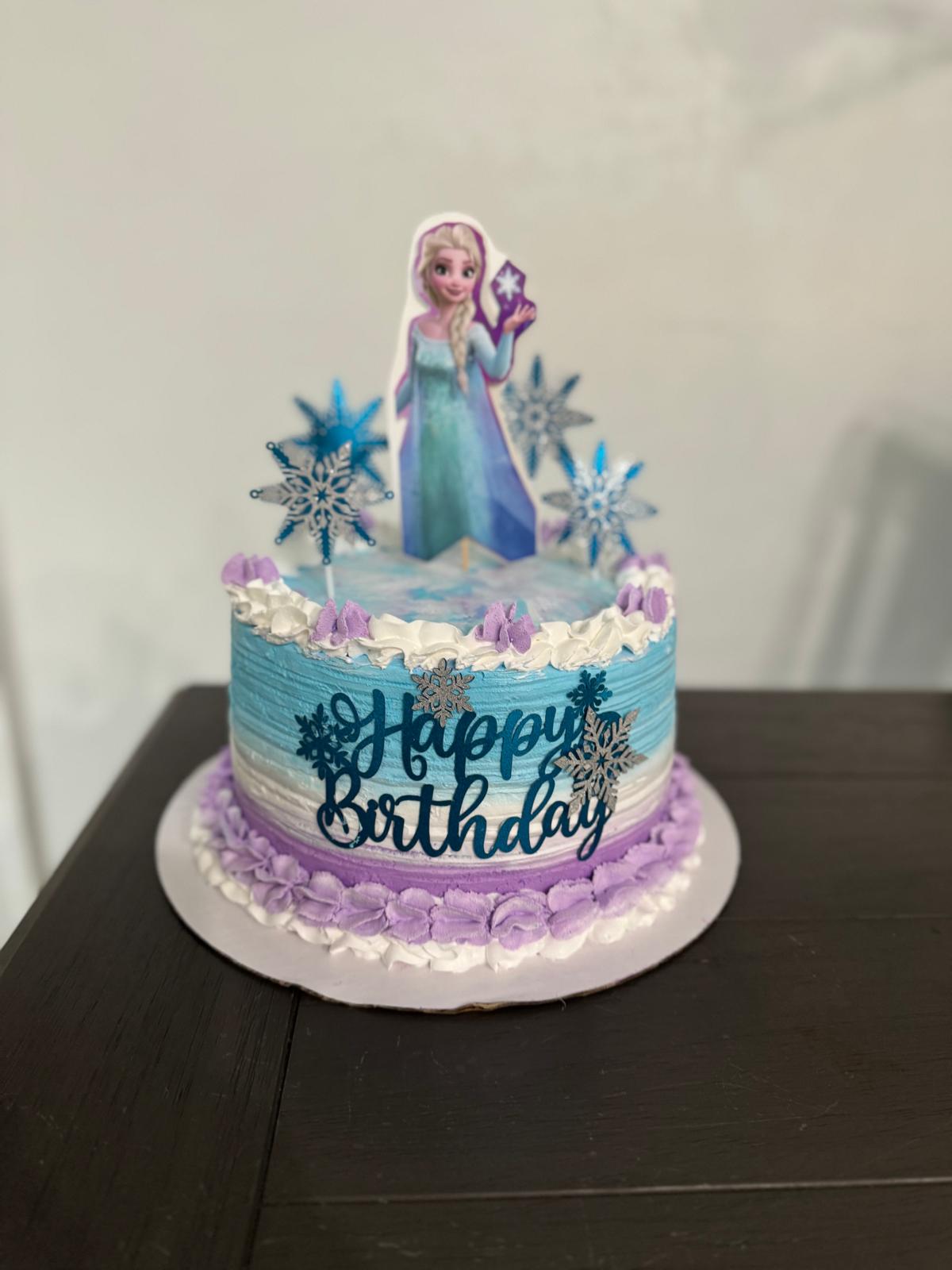 Frozen-Inspired Winter Birthday Cake ❄️💜💙