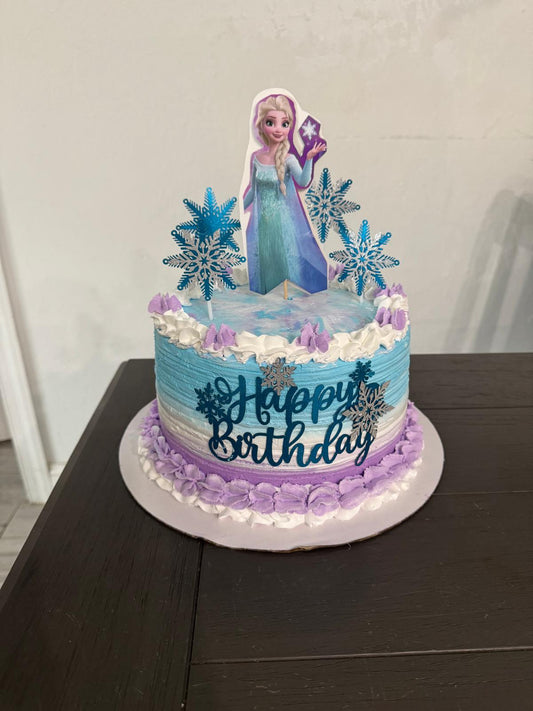 Frozen-Inspired Winter Birthday Cake ❄️💜💙