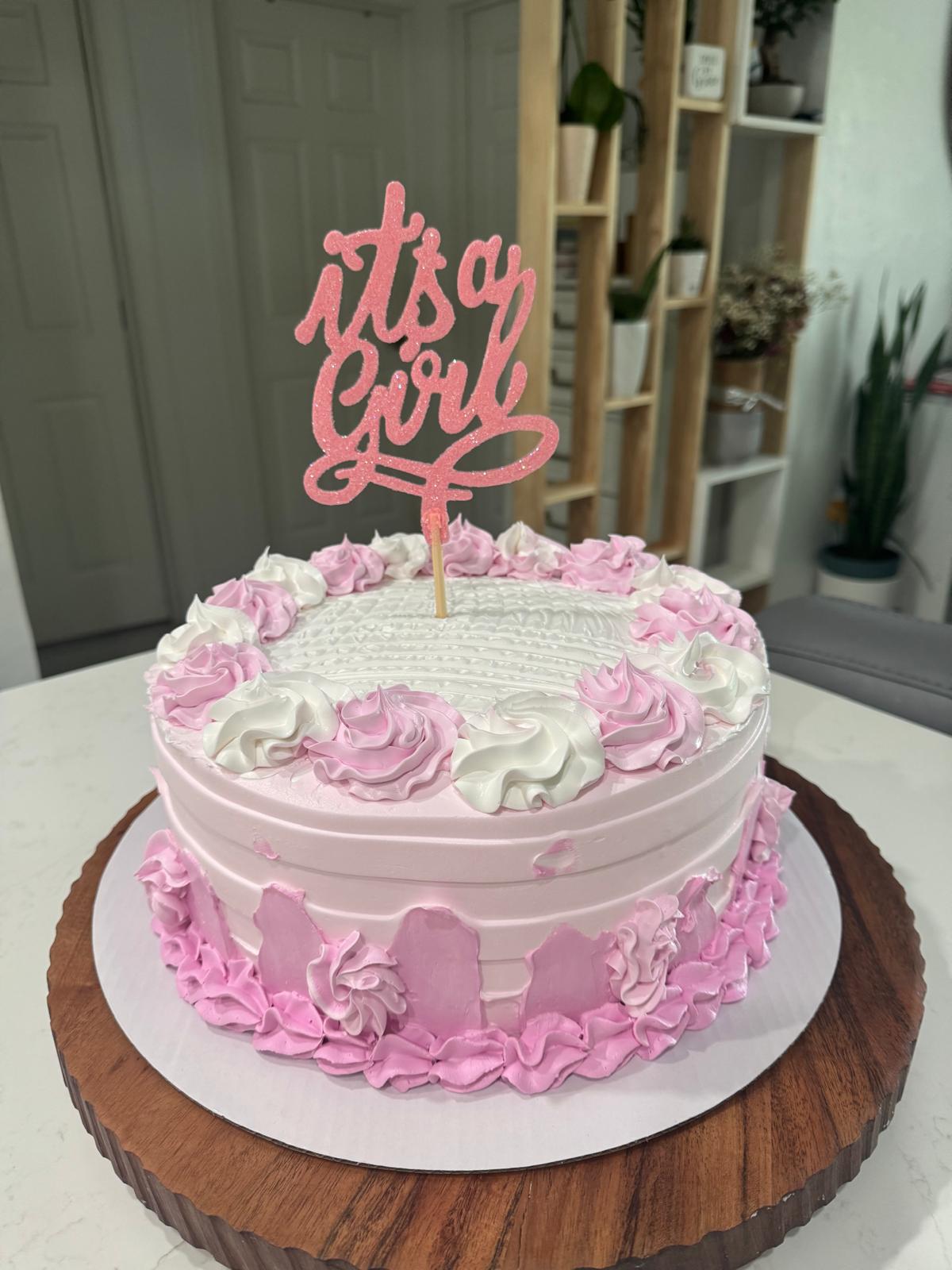 Pink Baby Shower Celebration Cake 🎀💗