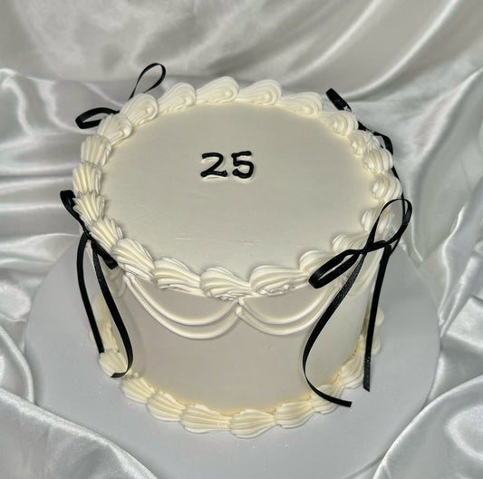 Classic Black & White Birthday Cake 🖤🤍✨