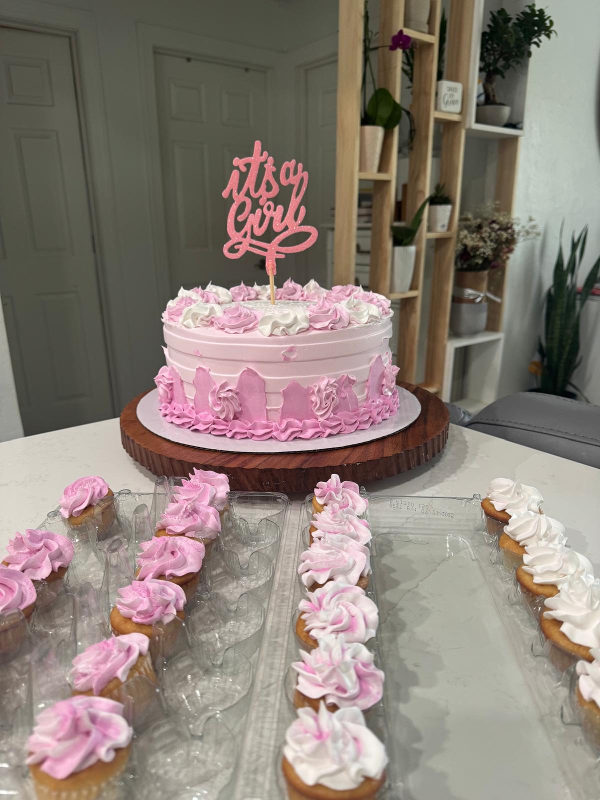 Pink Baby Shower Celebration Cake 🎀💗