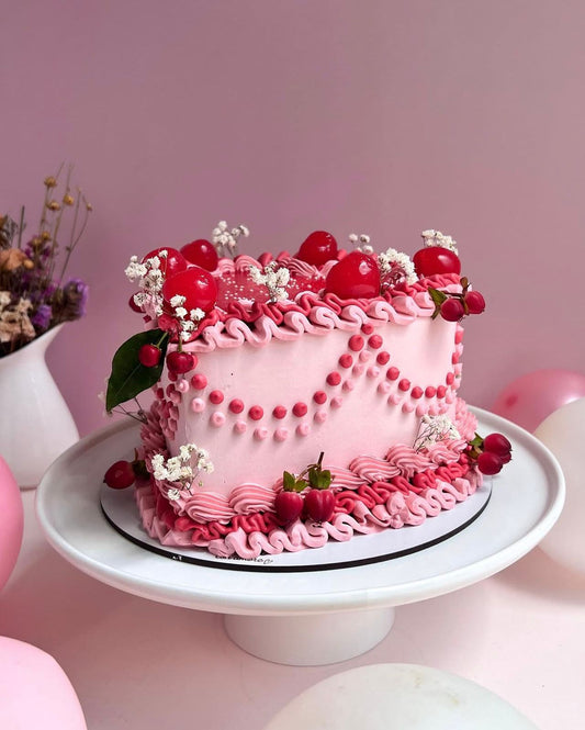 Cherry Heart Cake 🍒❤️